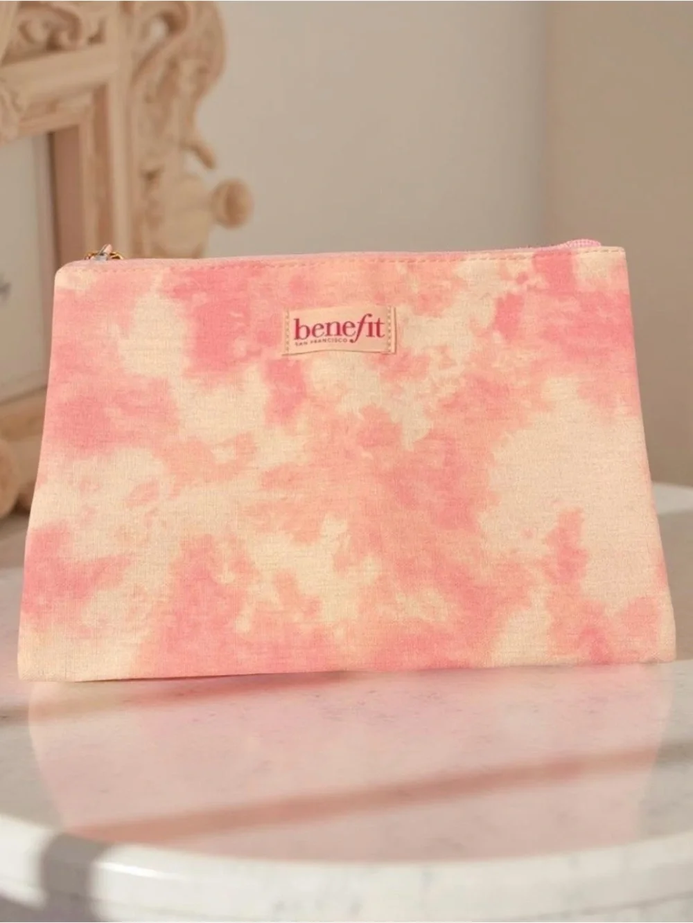 Benefit San Francisco Pink Tie Dye Cosmetic Pouch